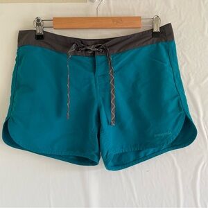 Patagonia Teal Athletic Shorts with Charcoal Waistband